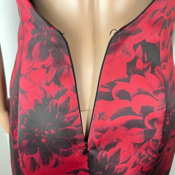 NBD x Revolve Comeback Floral Print Red Black Open Back A-Line Mini Dress - Picture 8 of 12